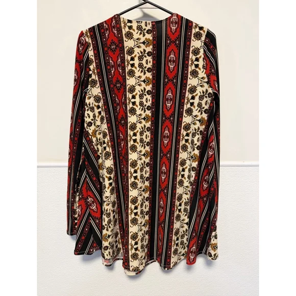 Show Me Your Mumu Mini Tunic Dress women’s XS Red Black Floral Boho Long Sleeve - Picture 5 of 16
